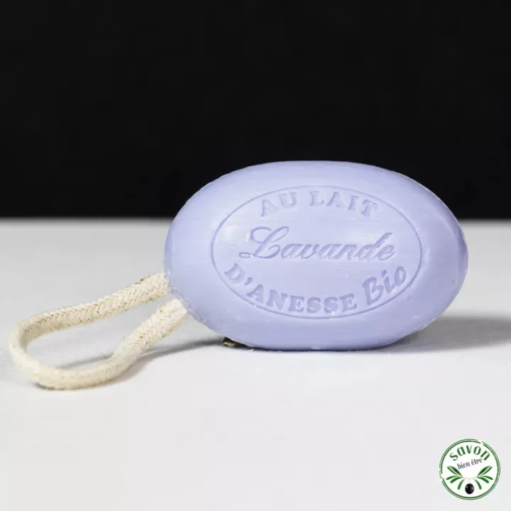 Savon corde au lait d'ânesse bio - Lavande - 200 gr