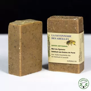 Savon au miel des Pyrénées exfoliant aux graines de pavot - 100g