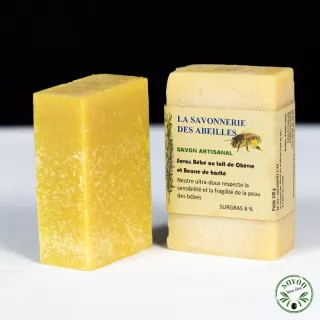 Savon bébé au lait de chèvre et beurre de karité - 100g