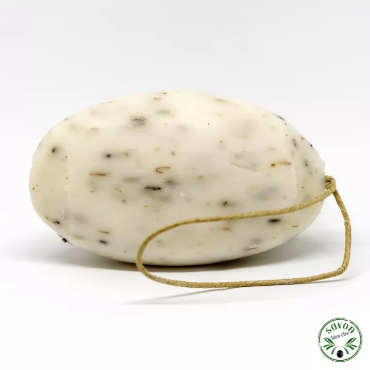 Savon corde exfoliant au Lavandin, enrichi au beurre de karité bio – 155g