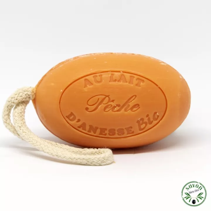 Sapone alla corda al latte d'asina biologico - Pesca - 200 gr