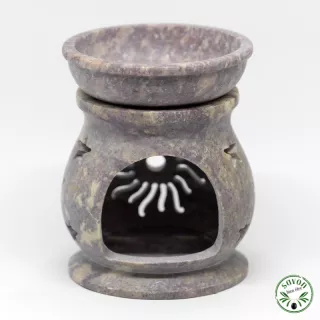Bruciatore di profumo con diffusore di aromi in pietra naturale di steatite.