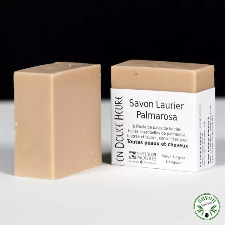 Savon Laurier Palmarosa zertifiziert biologisch von Nature & Progress - 100g