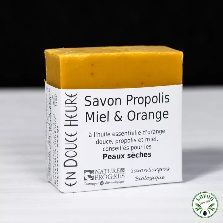 Savon Propolis Honig Orange zertifiziert bio von Nature & Progress - 100g