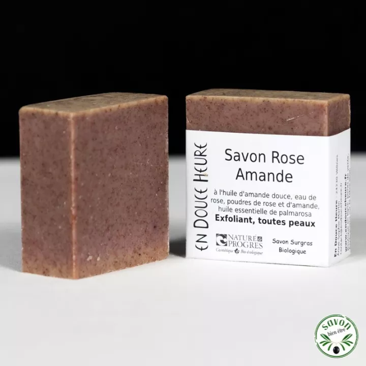 Savon Rose Amande certifié bio Nature & Progrès - 100g