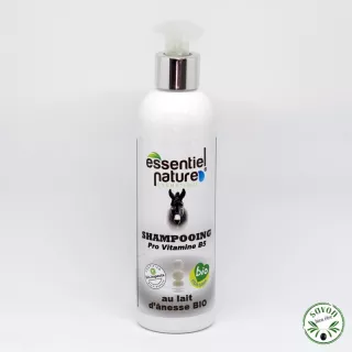 Shampooing au lait d’ânesse et à la ProVitamine B5 certifié bio – 250 ml