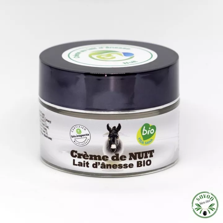 Crème de nuit au lait d'ânesse certifiée bio - 50 ml