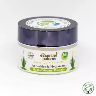 Creme facial hidratante orgânico com aloe vera, óleo de argan e própolis
