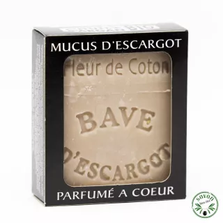 Mucus Savon ou snail banho - algodão flor- 100 g