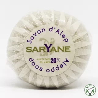 Aleppo Seife rund 20% Lorbeeröl - Saryane - 100 gr