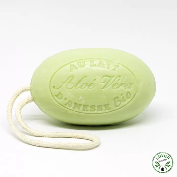 Savon corde au lait d'ânesse bio - Aloé vera - 200 gr