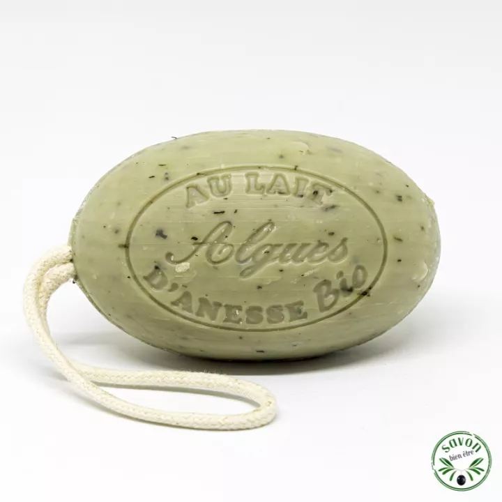 Savon corde exfoliant au lait d'ânesse bio - Algues  - 200 gr
