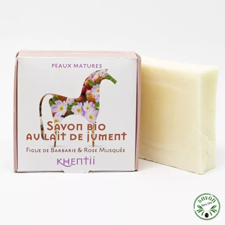 Savon 40% lait de jument frais et bio - Figue barbarie & Rose - Peau mature