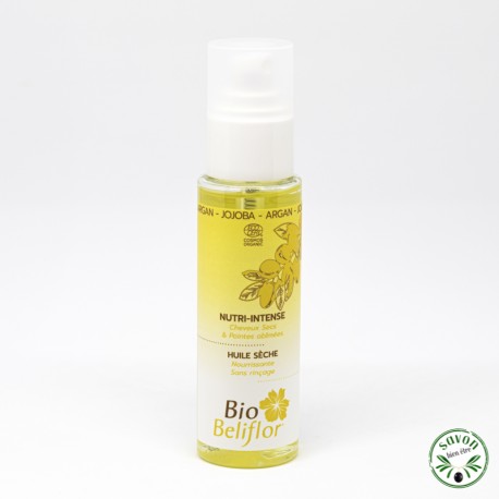 Huile sèche bio Nutri-Intense Beliflor spécial cheveux secs et pointes abimées