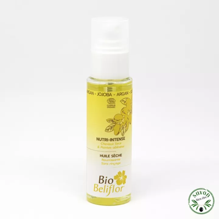 Huile sèche bio Nutri-Intense Beliflor spécial cheveux secs et pointes abimées