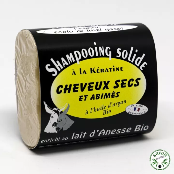 Shampooing solide au lait d'ânesse bio - Cheveux secs et abîmés
