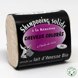 Shampooing solide au lait d'ânesse bio - Cheveux colorés