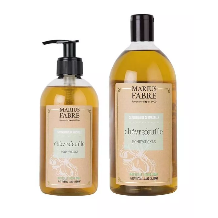 Pack savon liquide de Marseille - chèvrefeuille - Marius Fabre