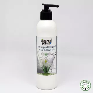 Leite corporal hidratante com leite de cabra orgânico e aloe vera orgânico