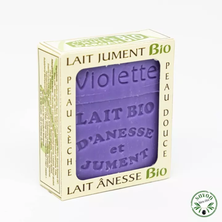 Savon au lait bio d'ânesse et jument-Violette
