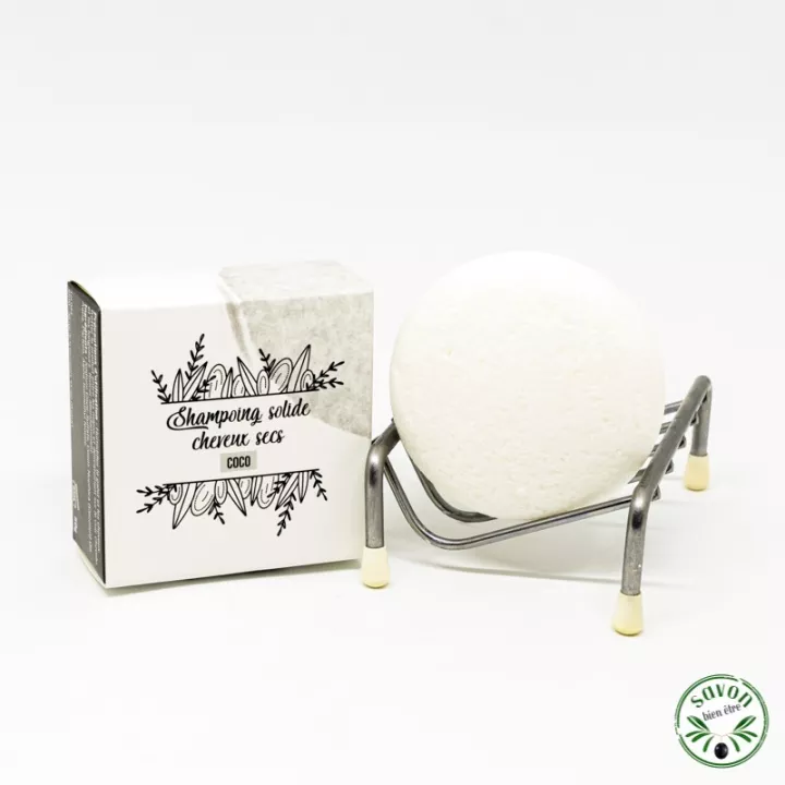 Shampoo sólido para cabelos secos.