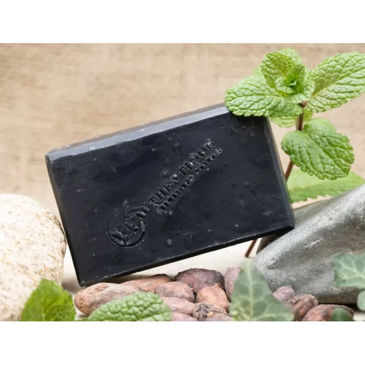 Sapone supergrasso 100% naturale con olio d'oliva biologico – Carbone attivo, eucalipto e menta piperita