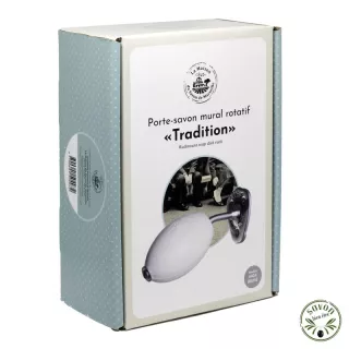 Porte-savon mural en inox brossé avec en option son savon rotatif