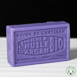 Purple flavoured soap enriched with organic argan oil