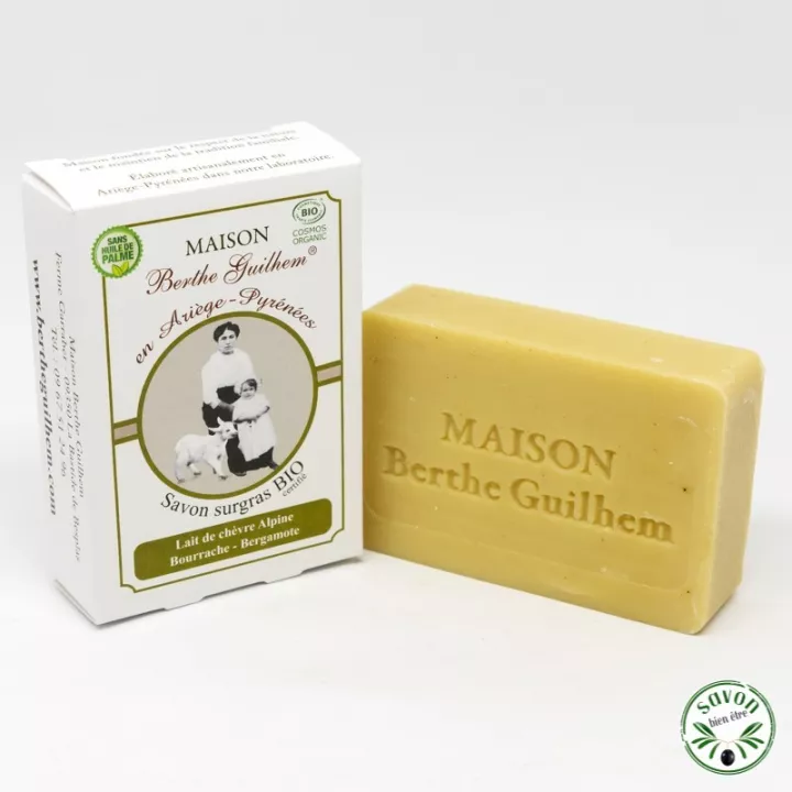 Soap de leite de cabra orgânica - Bourrache - Bergamote