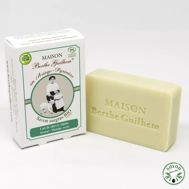 Savon au lait de chèvre bio - Avocat - Menthe verte