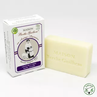 Sabonete de leite de cabra orgânico - Manteiga de Karité - Lavanda