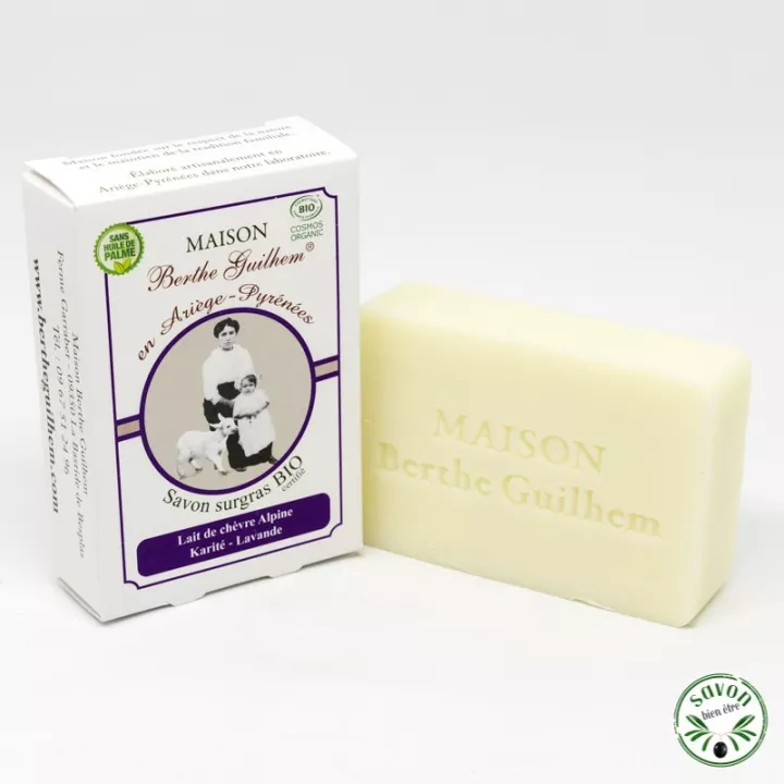 Sabonete de leite de cabra orgânico - Manteiga de Karité - Lavanda