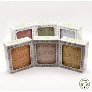 Savon au lait Bio d'ânesse - Pack de 36 - 35 senteurs au choix