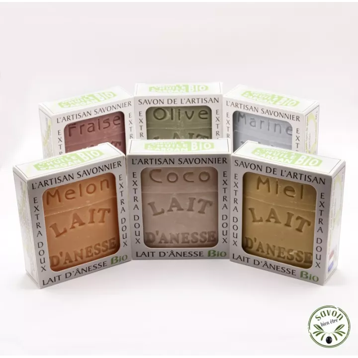 Sapone biologico al latte d'asina - Confezione da 36 - 35 profumazioni tra cui scegliere