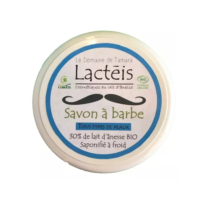 Sabonete de barbear 30% leite de burra fresco certificado orgânico Nature et Progrès