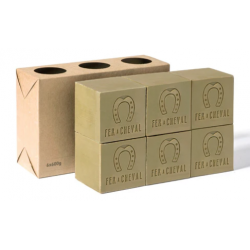 Pack de 6 cubes savon de Marseille 400g Olive - Marius Fabre 