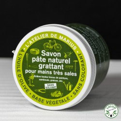 Natural paste soap with olive oil and crushed apricot kernels