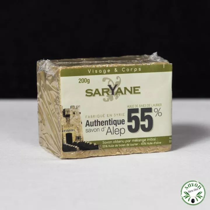 Jabón de alepo 55% aceite de baya de laurel - Saryane - 200 gr